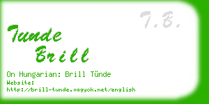 tunde brill business card