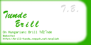tunde brill business card